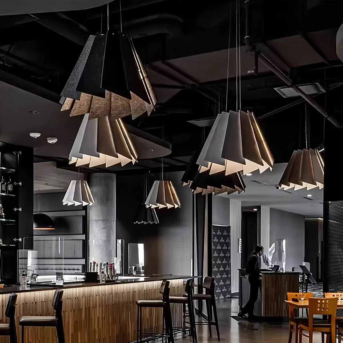Antizer Rotating Leaf Acoustic Pendant Light for Living Room Office