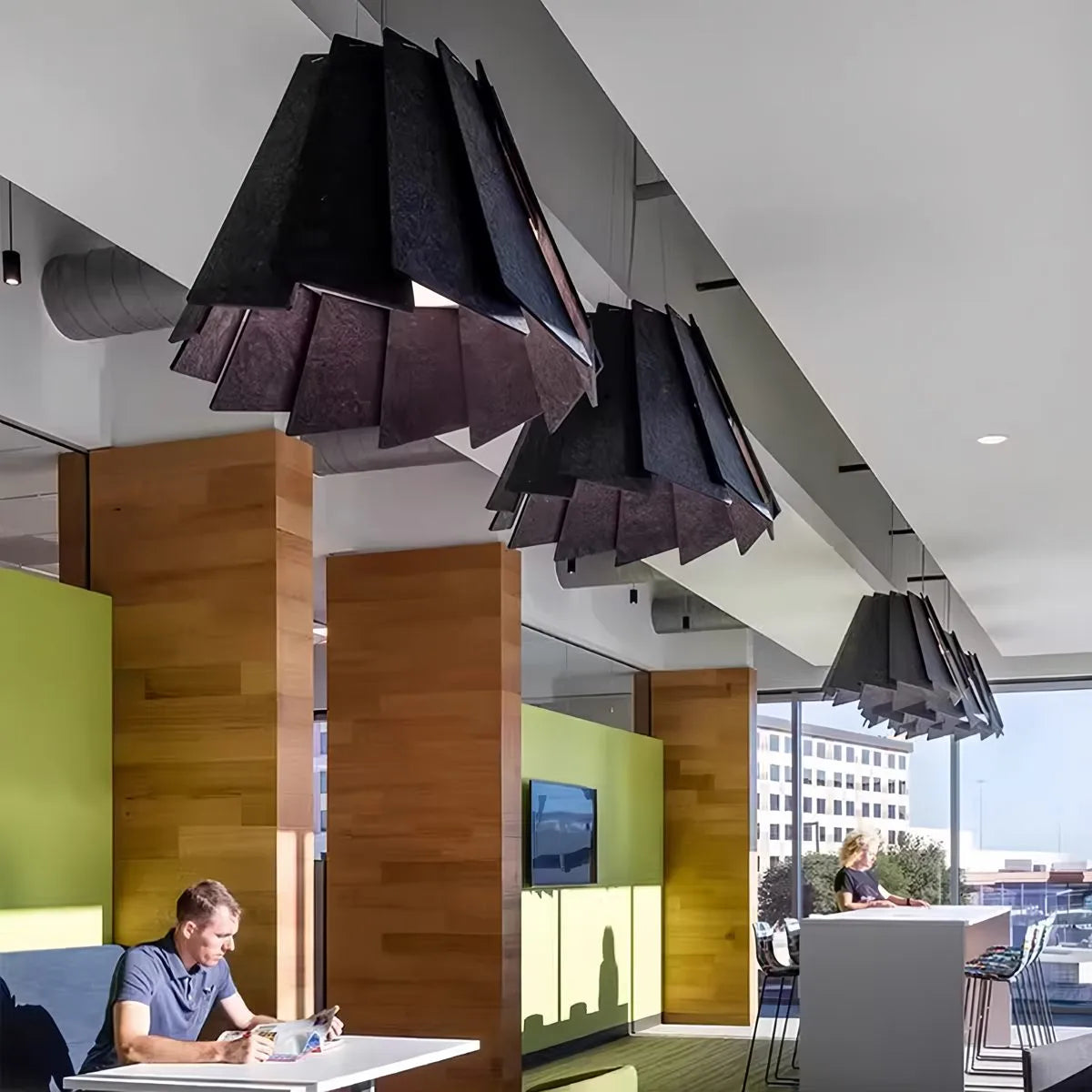 Antizer Rotating Leaf Acoustic Pendant Light for Living Room Office
