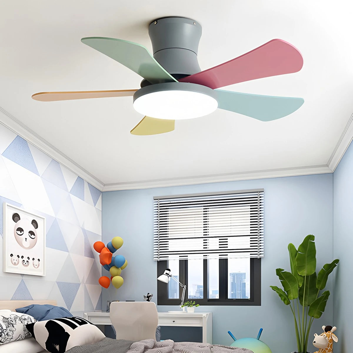 Antizer Scandi Low Profile Ceiling Fan with Light