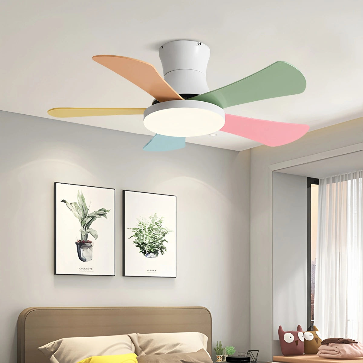 Antizer Scandi Low Profile Ceiling Fan with Light