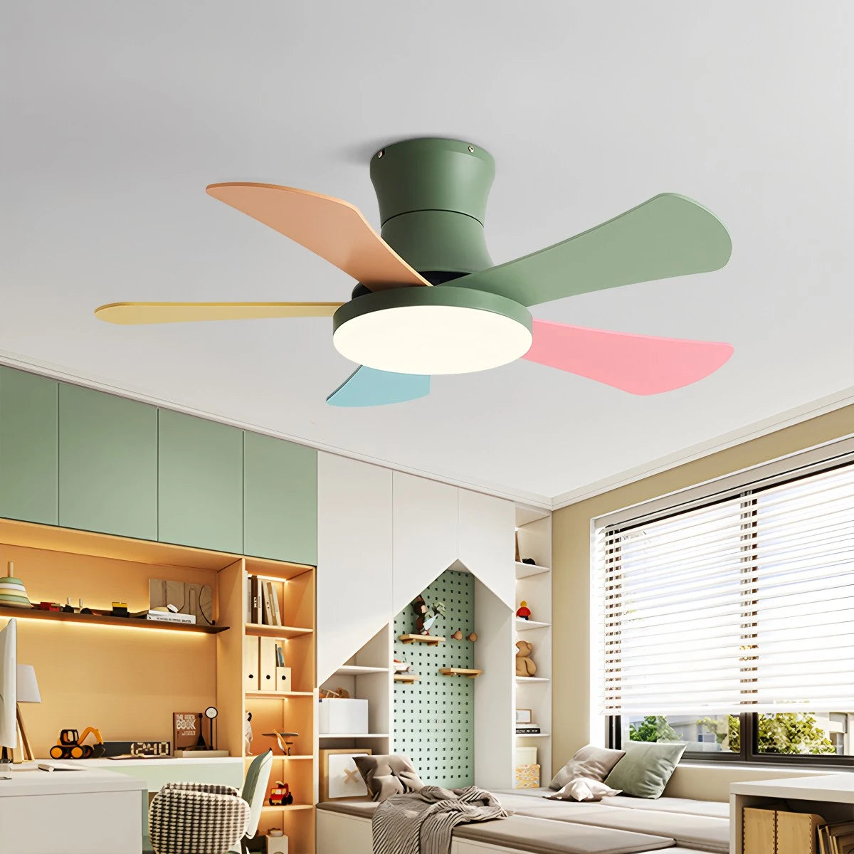 Antizer Scandi Low Profile Ceiling Fan with Light