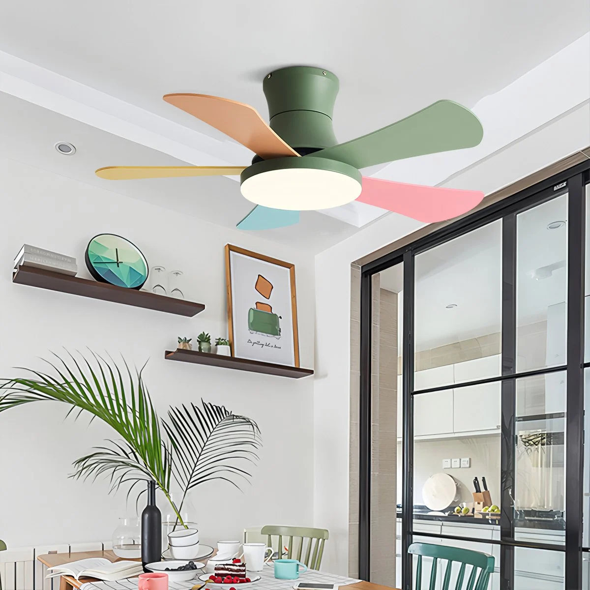 Antizer Scandi Low Profile Ceiling Fan with Light