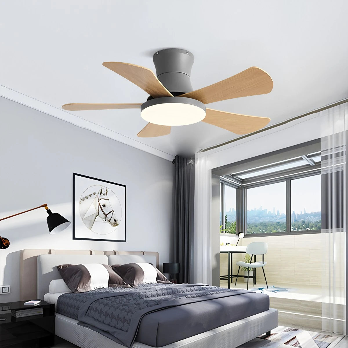 Antizer Scandi Low Profile Ceiling Fan with Light