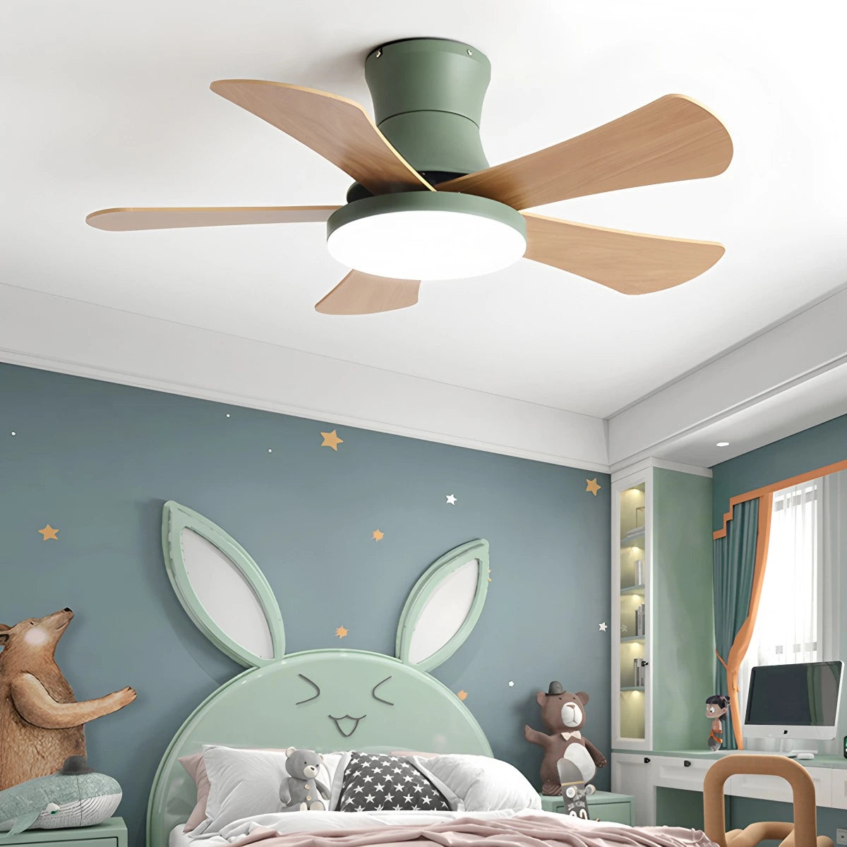 Antizer Scandi Low Profile Ceiling Fan with Light