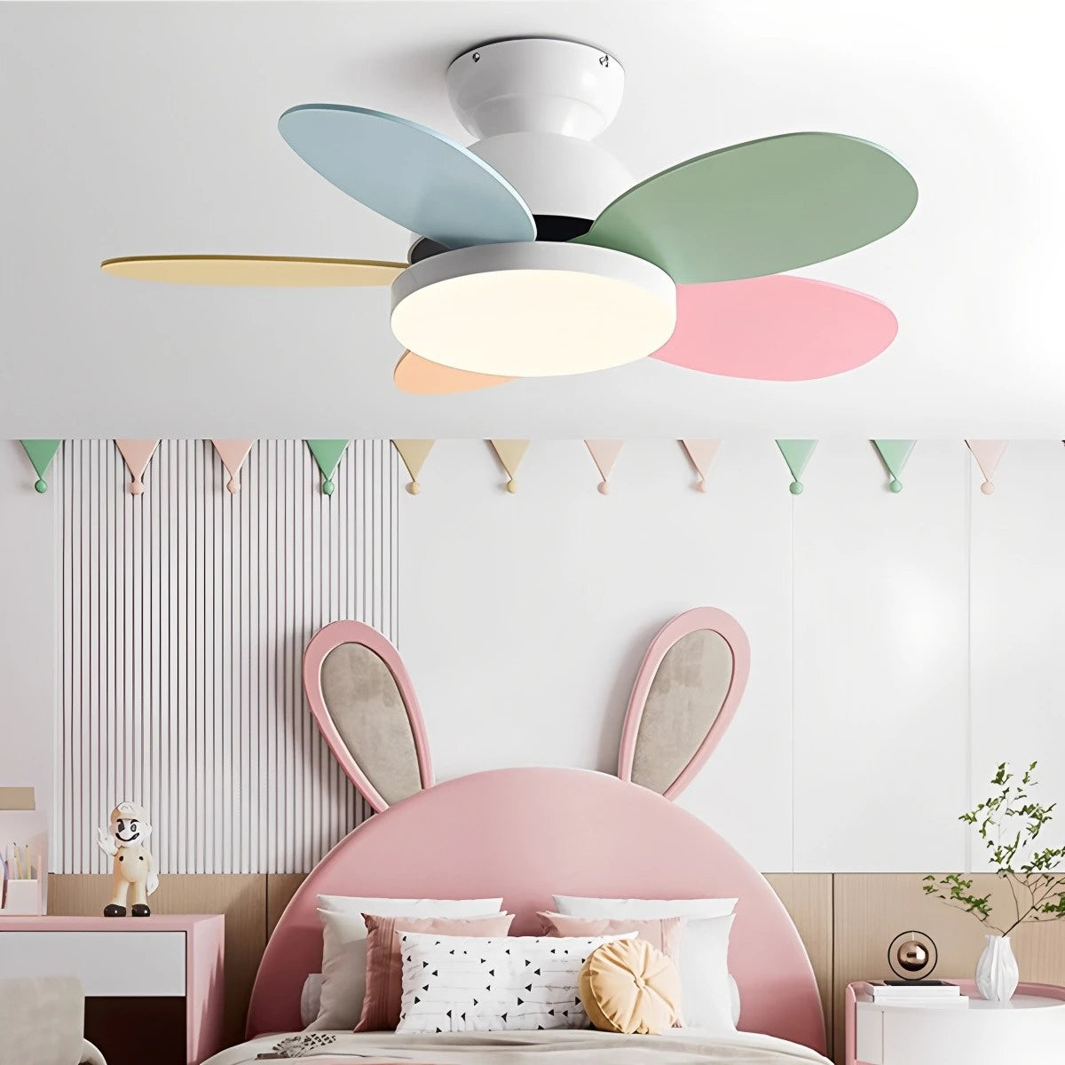 Antizer Scandi Wood Ceiling Fan Lamp for Children’s Room