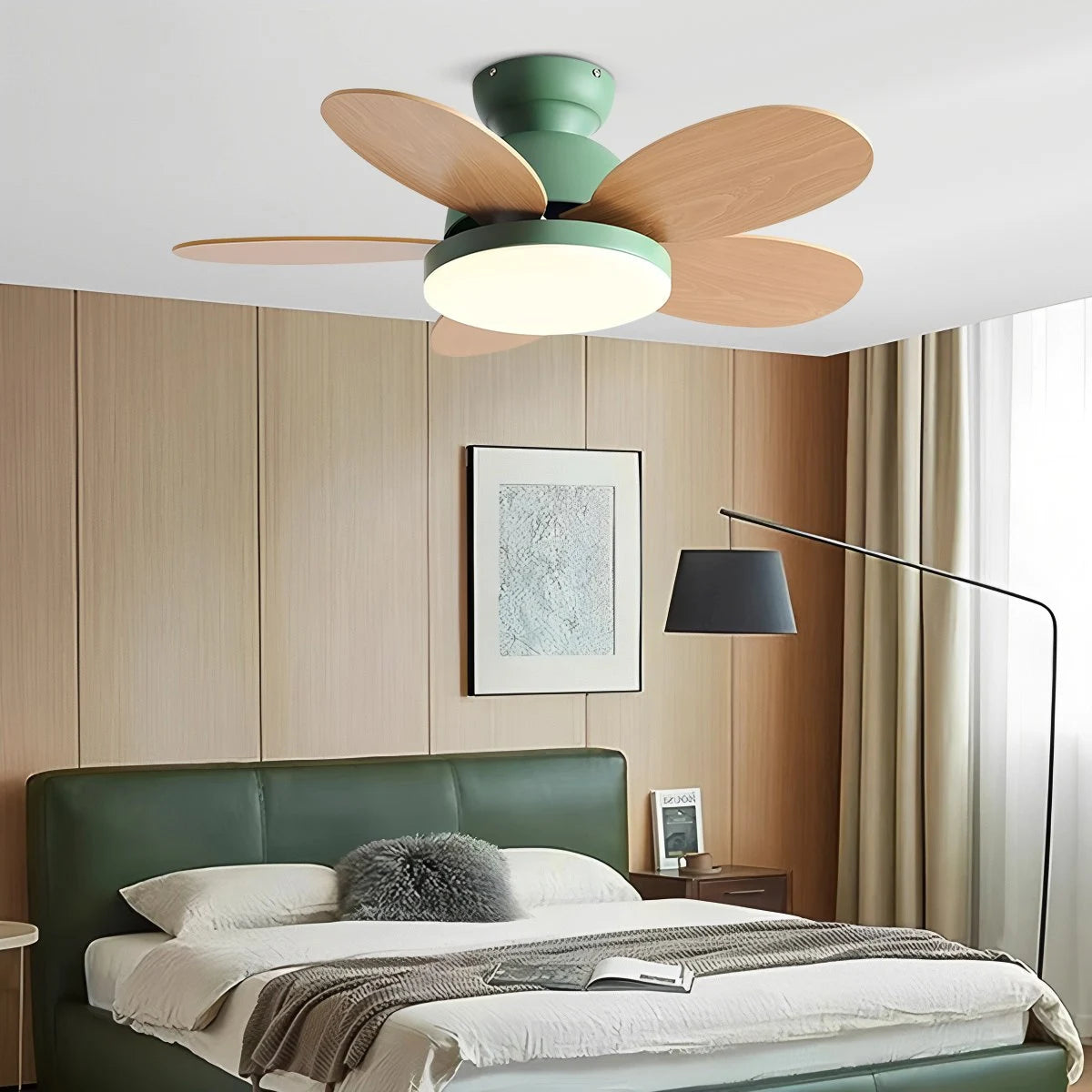 Antizer Scandi Wood Ceiling Fan Lamp for Children’s Room