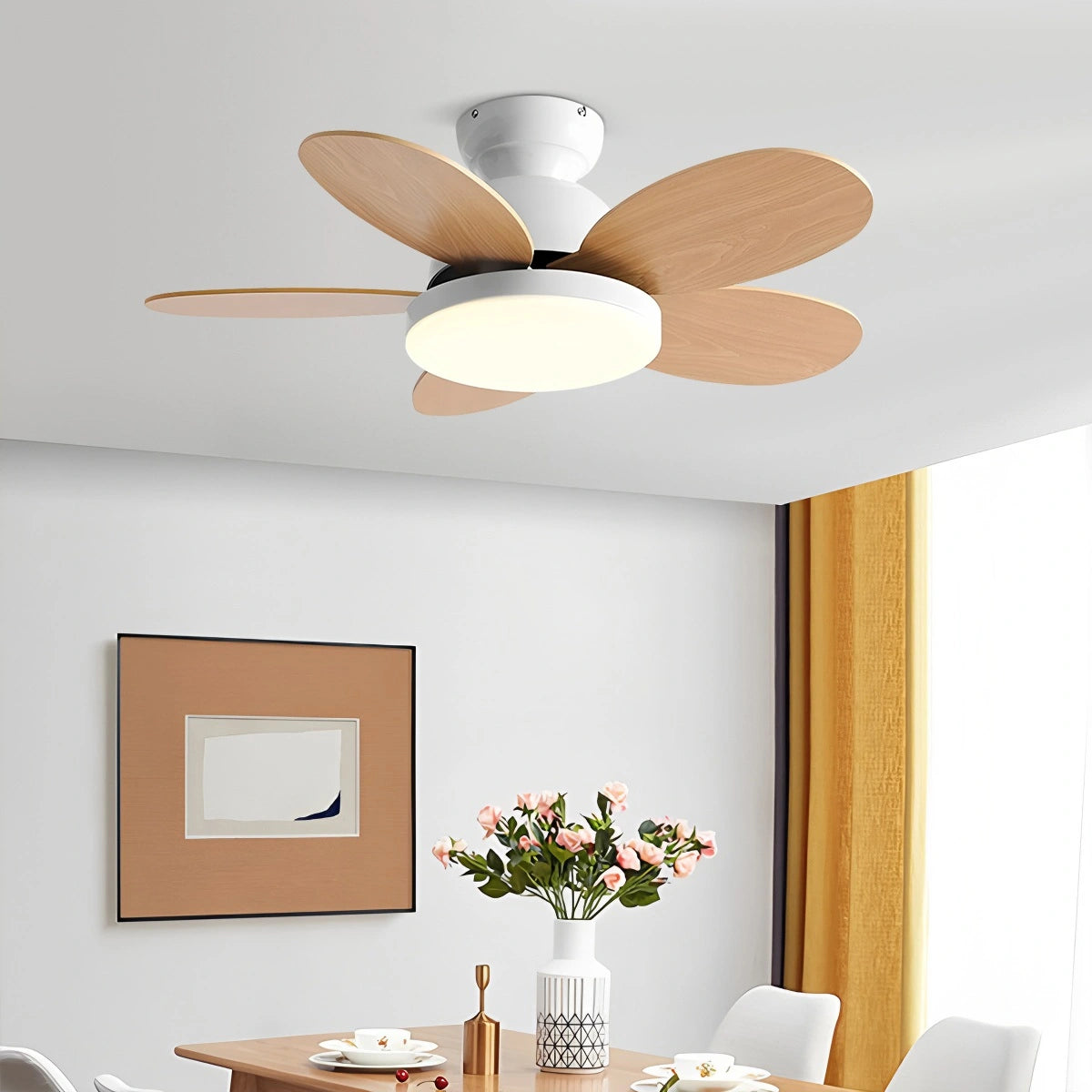 Antizer Scandi Wood Ceiling Fan Lamp for Children’s Room