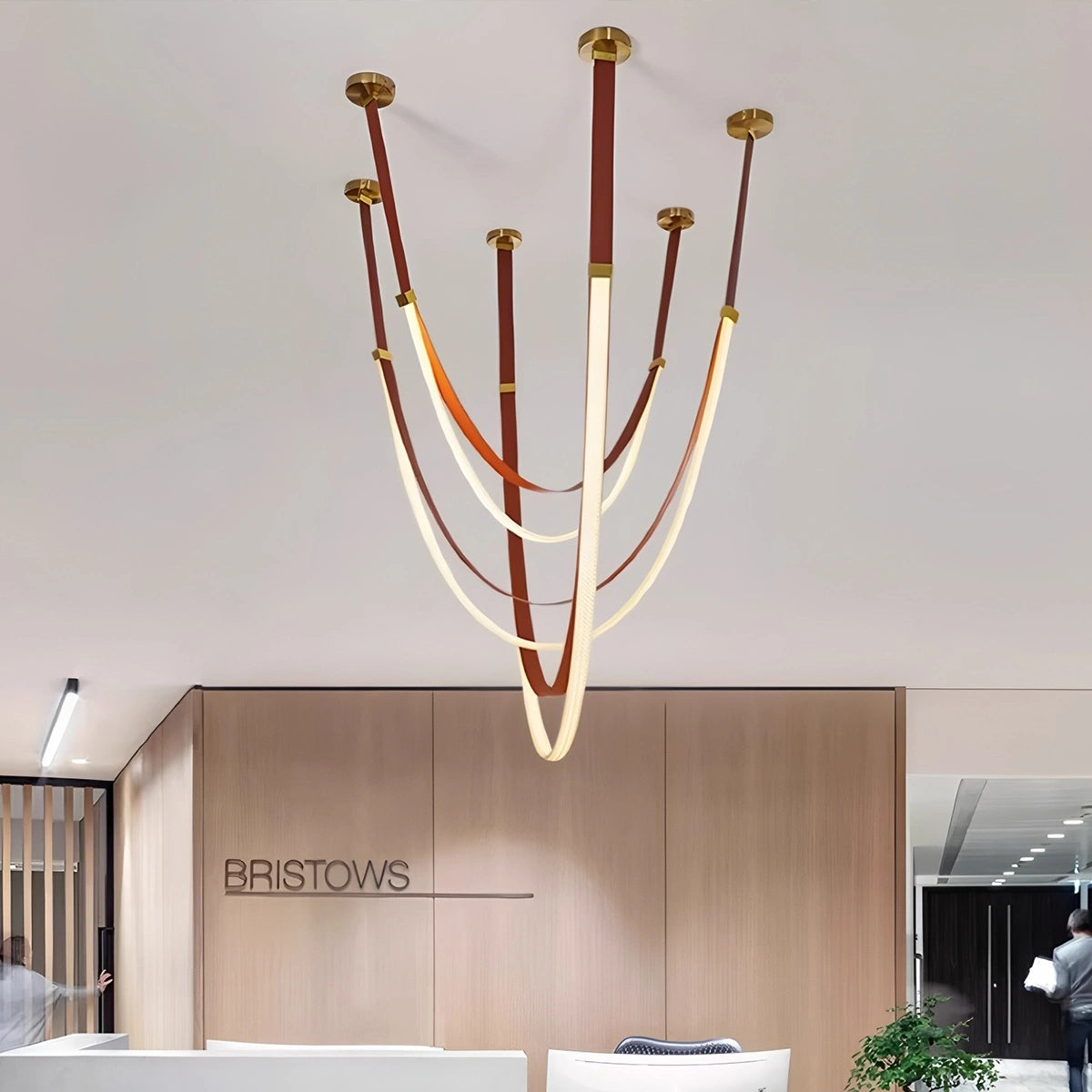 Antizer Shalom Leather Chandelier for Staircase