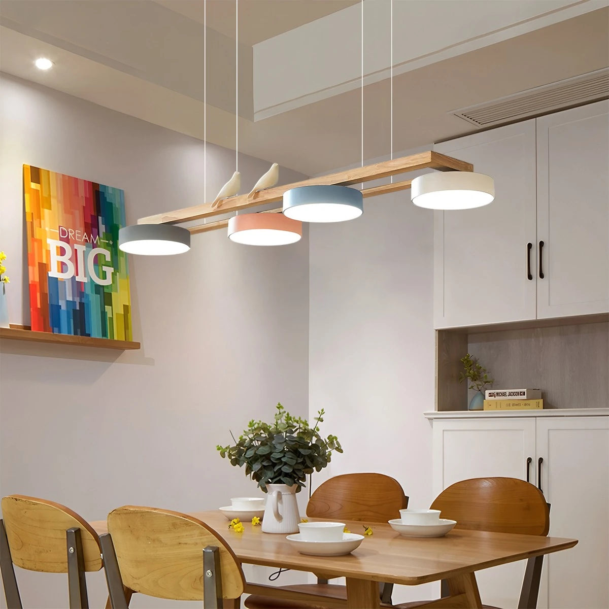 Antizer Sienna Bird Long Chandelier for Dining Room