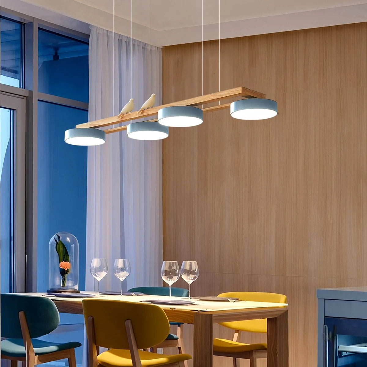 Antizer Sienna Bird Long Chandelier for Dining Room