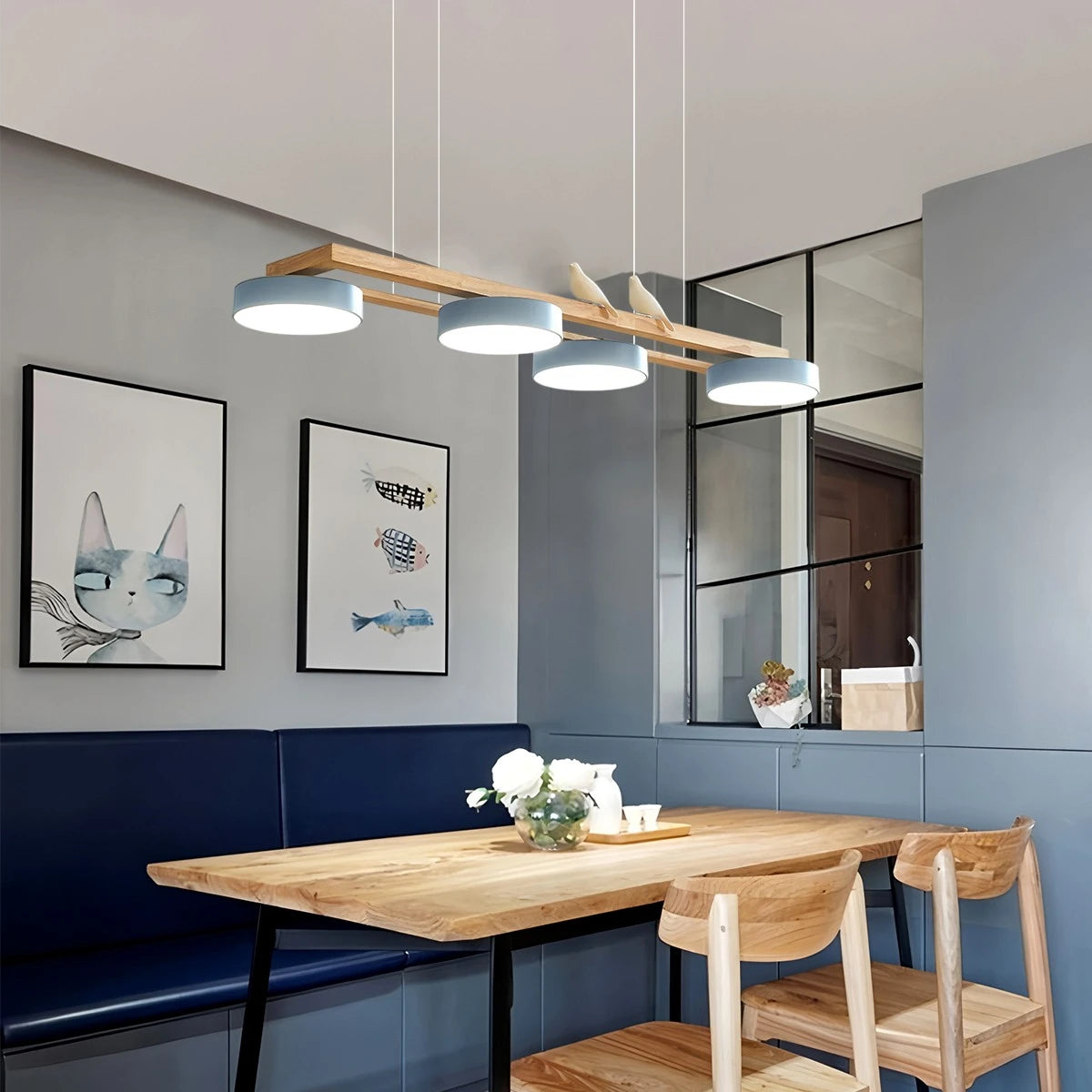 Antizer Sienna Bird Long Chandelier for Dining Room