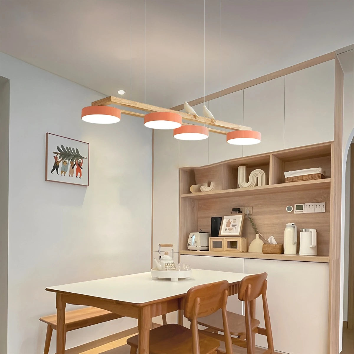 Antizer Sienna Bird Long Chandelier for Dining Room