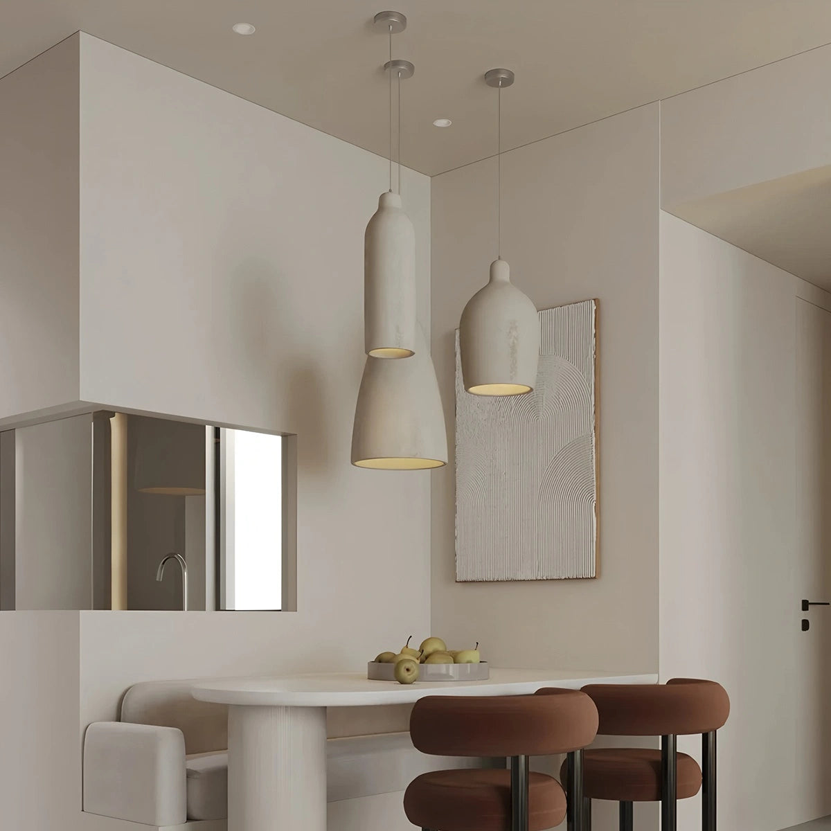 Antizer Simple Gypsum Pendant Lights for Dining Room