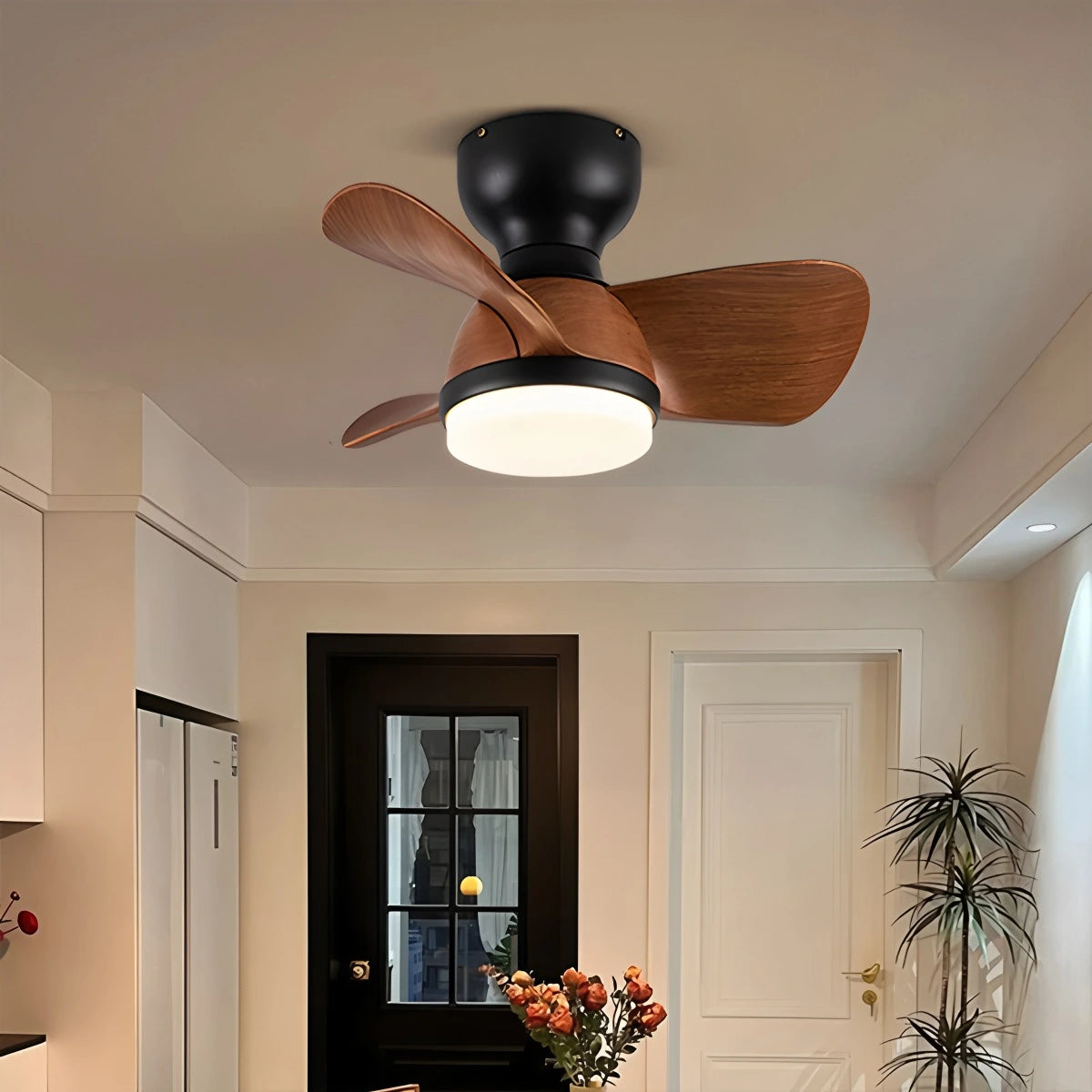 Antizer Small Flush Mount Ceiling Fan with Light