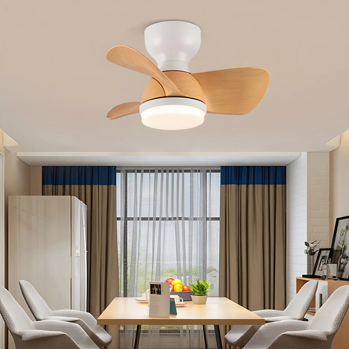 Antizer Small Flush Mount Ceiling Fan with Light