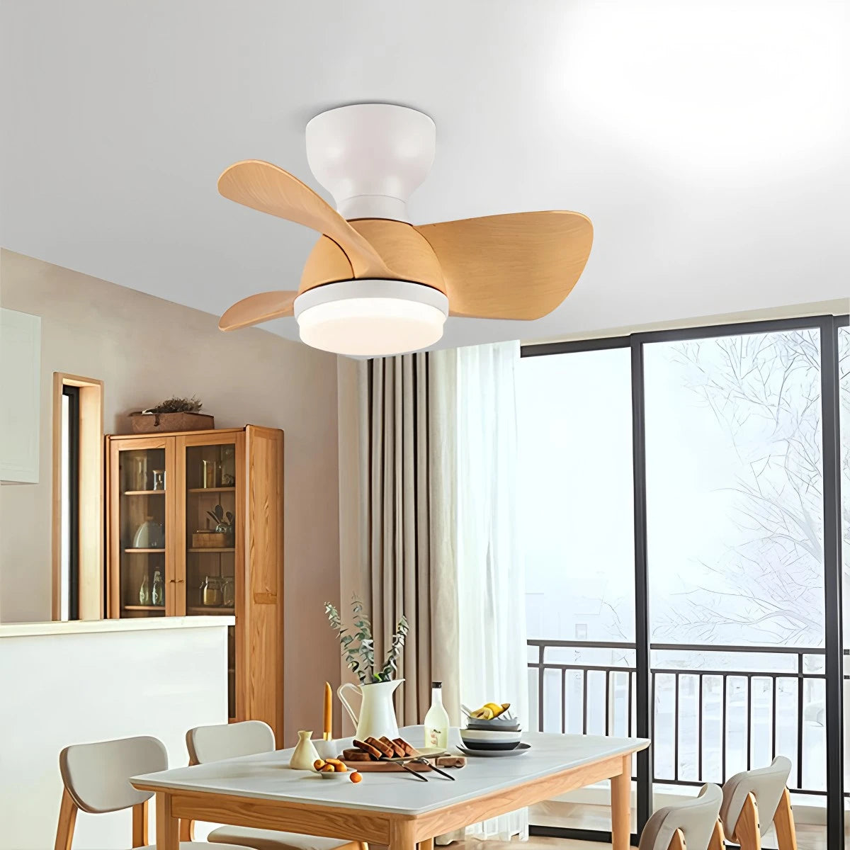 Antizer Small Flush Mount Ceiling Fan with Light