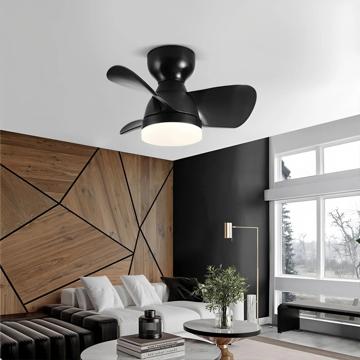 Antizer Small Flush Mount Ceiling Fan with Light