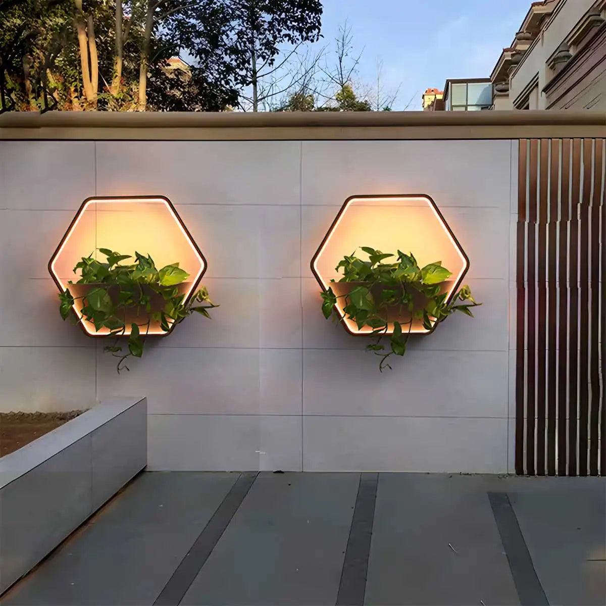 Antizer Solar Outdoor Potted Wall Light Automatic Switch