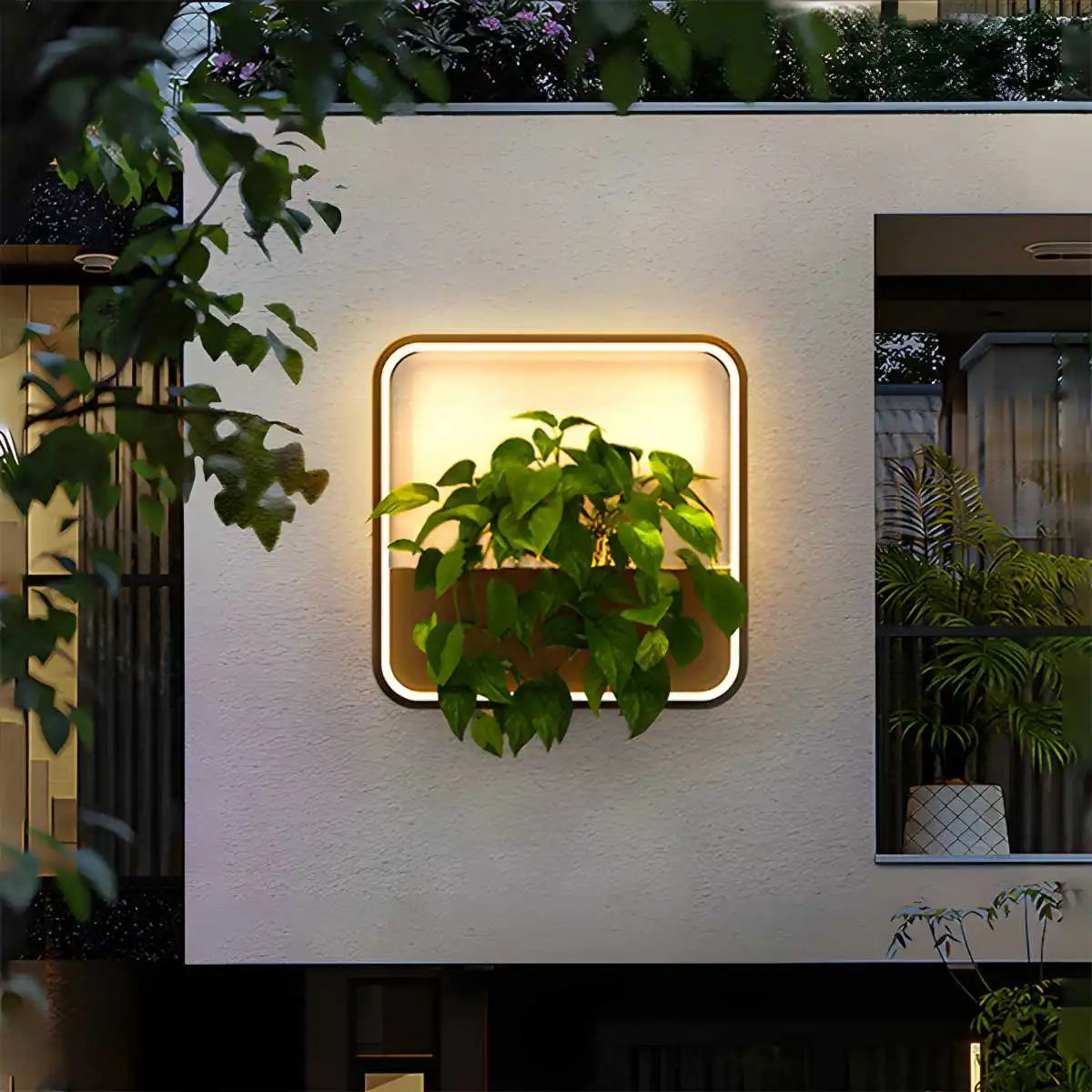 Antizer Solar Outdoor Potted Wall Light Automatic Switch