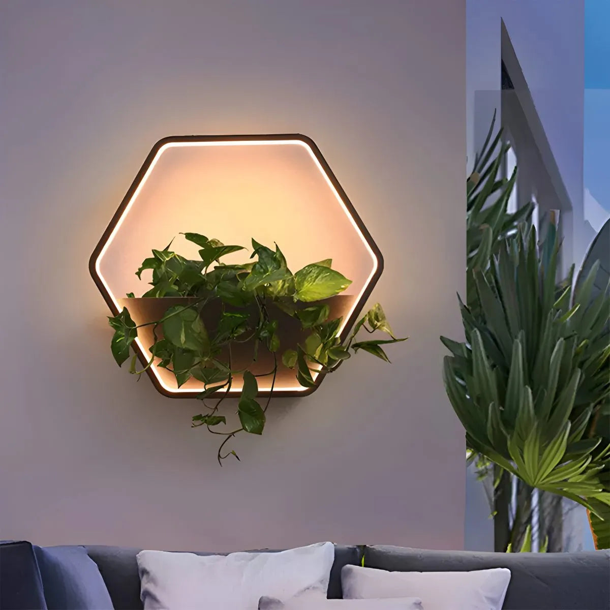 Antizer Solar Outdoor Potted Wall Light Automatic Switch