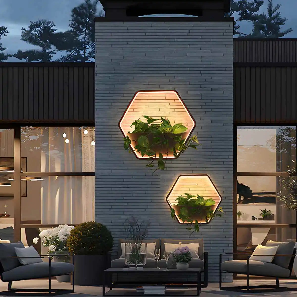 Antizer Solar Outdoor Potted Wall Light Automatic Switch