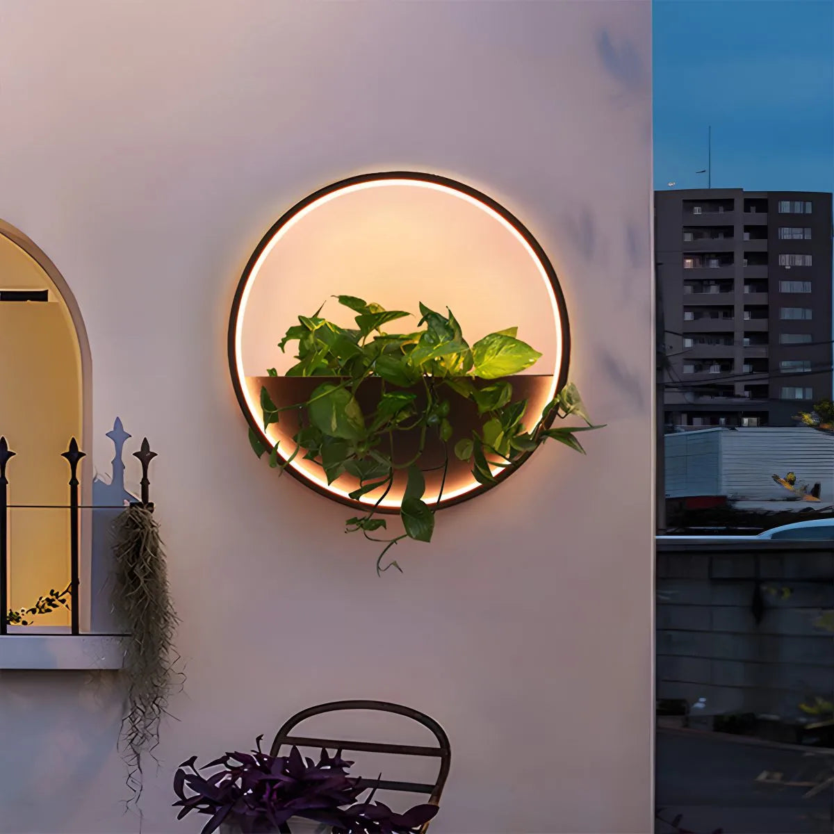 Antizer Solar Outdoor Potted Wall Light Automatic Switch