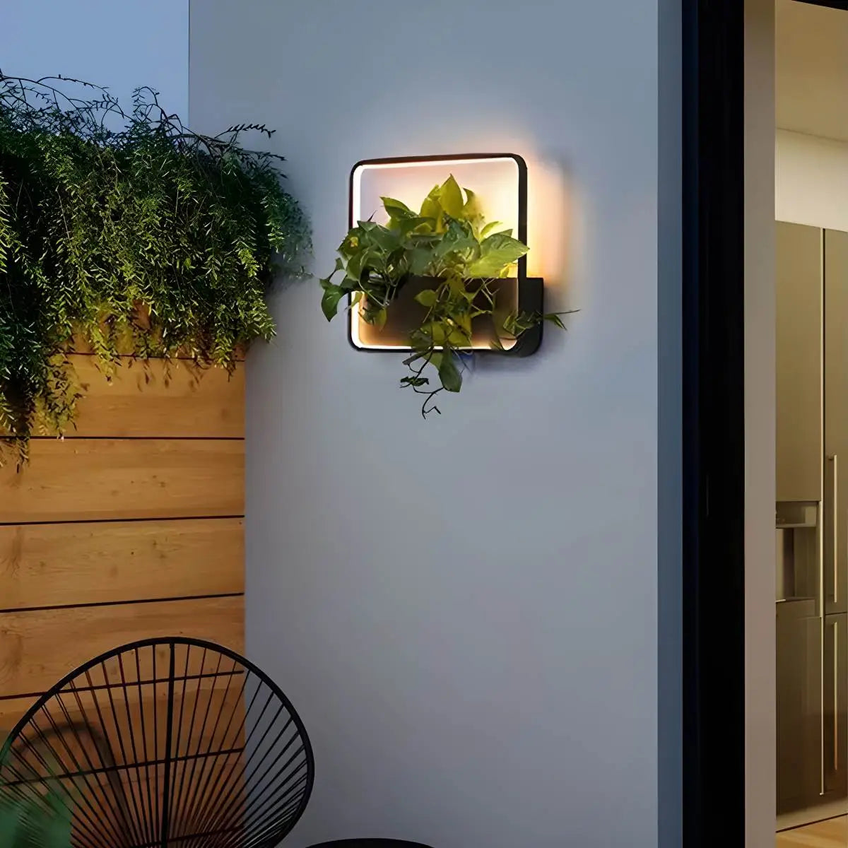 Antizer Solar Outdoor Potted Wall Light Automatic Switch