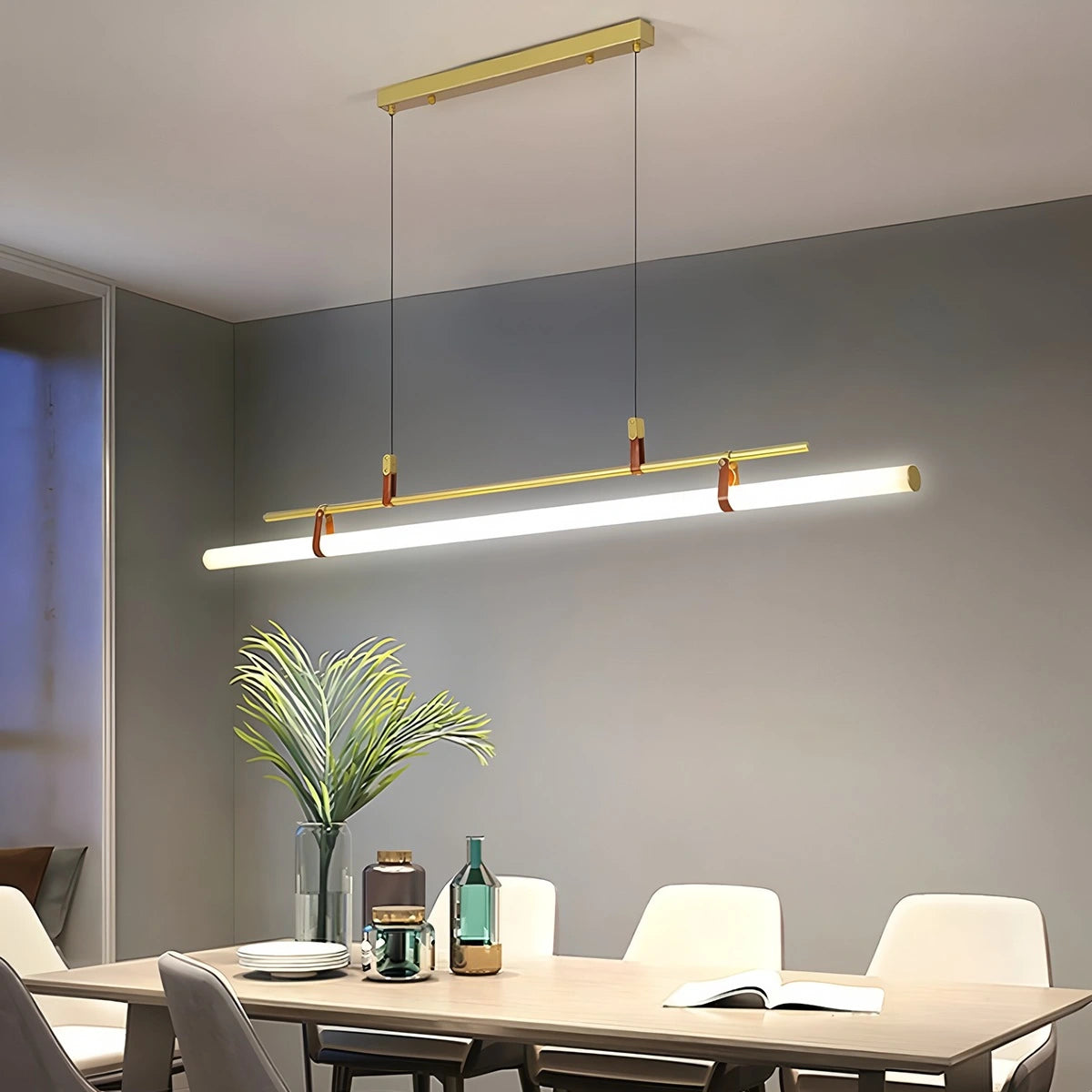 Antizer Solin Linear LED Pendant Light for Dining Area