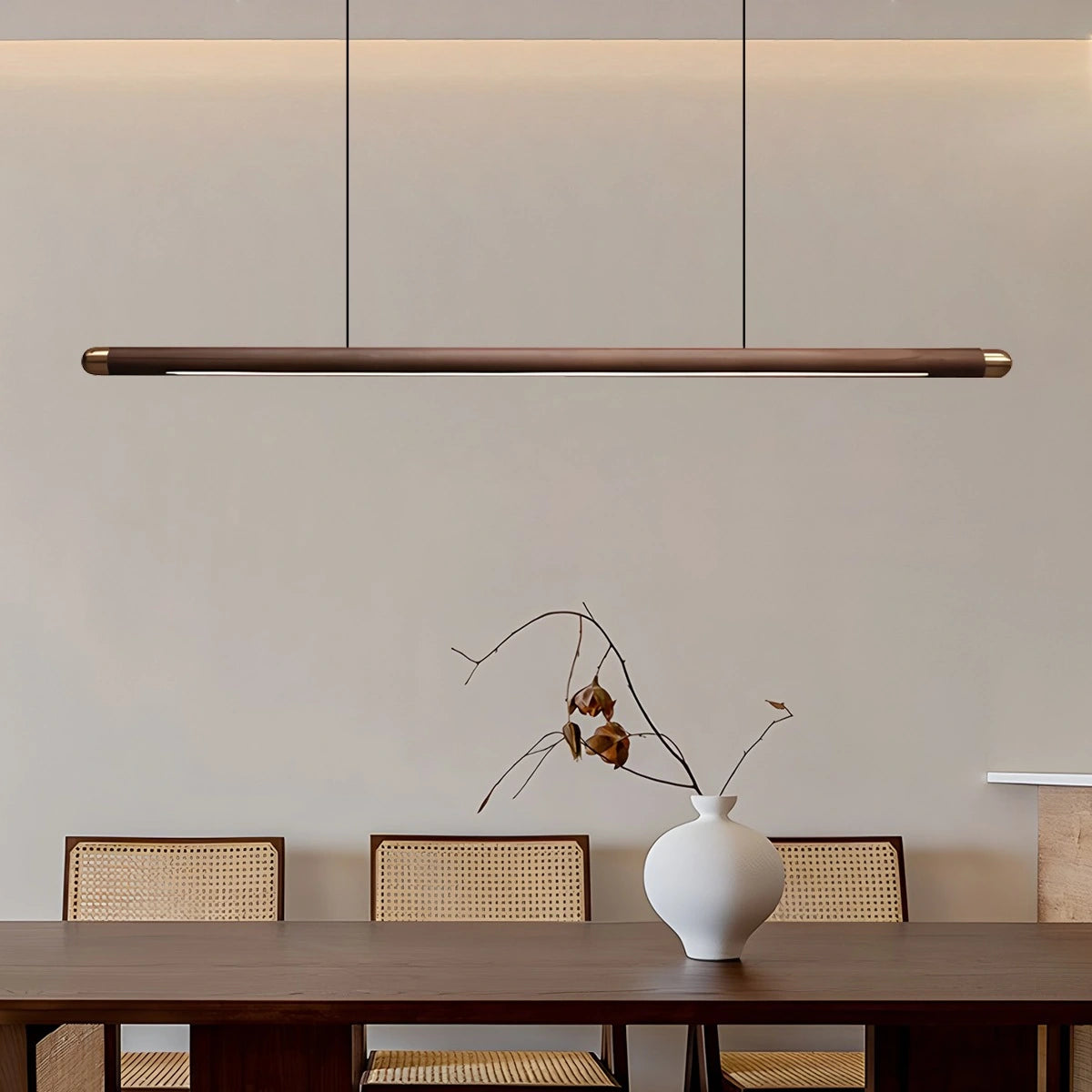 Antizer Svelte Wood Linear Pendant Light for Kitchen