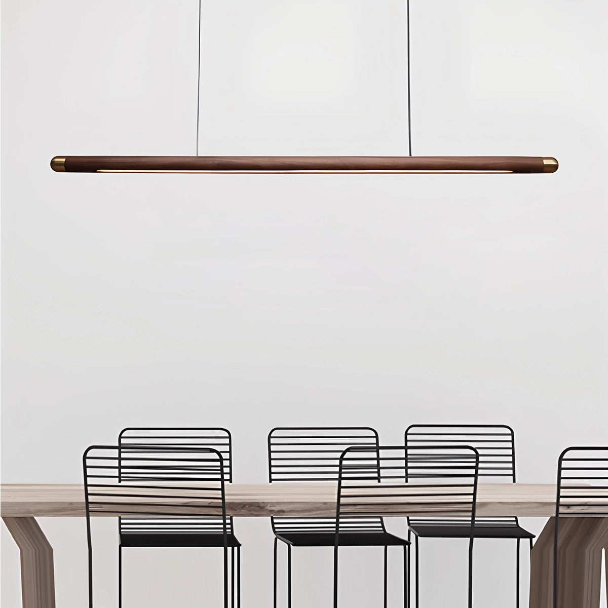 Antizer Svelte Wood Linear Pendant Light for Kitchen
