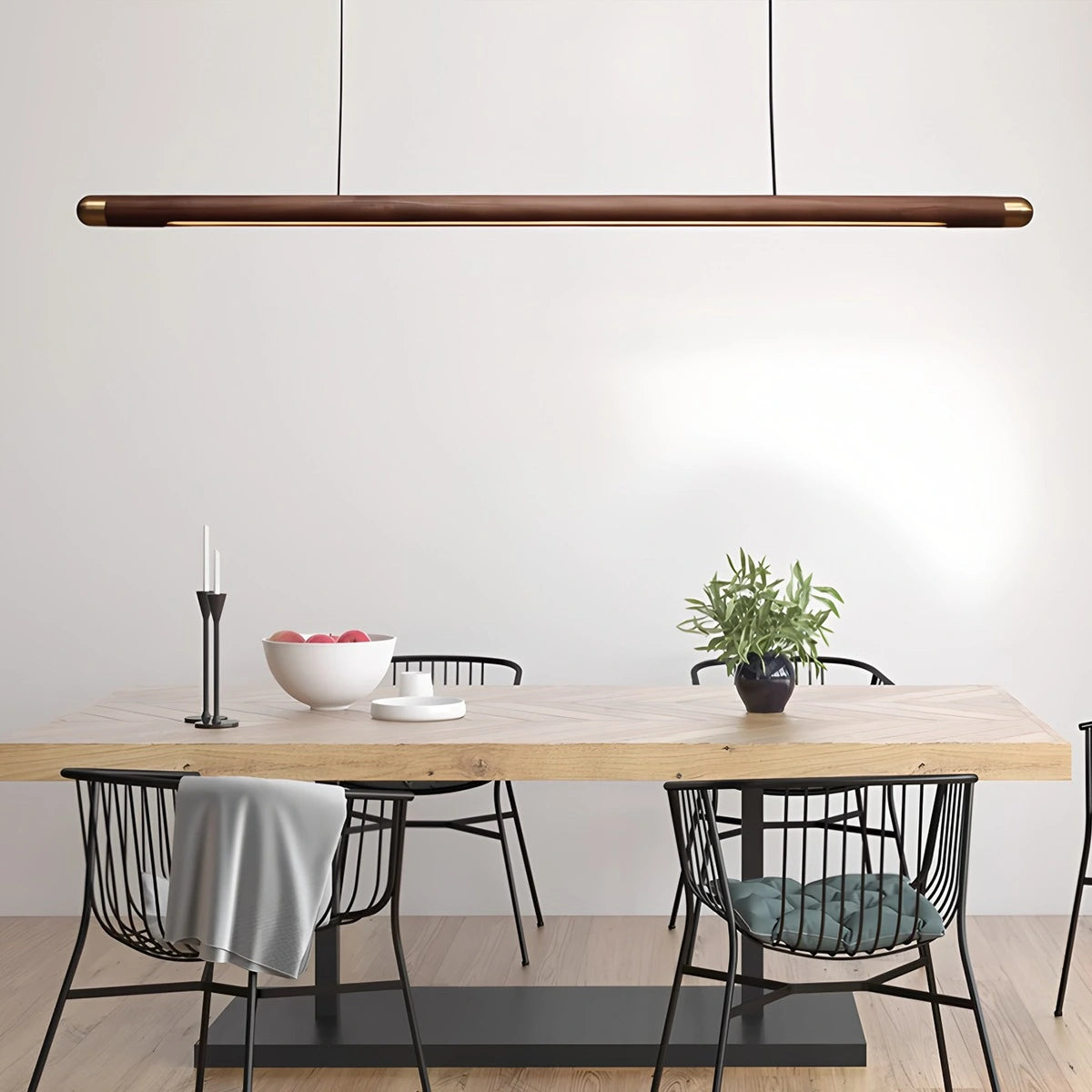 Antizer Svelte Wood Linear Pendant Light for Kitchen