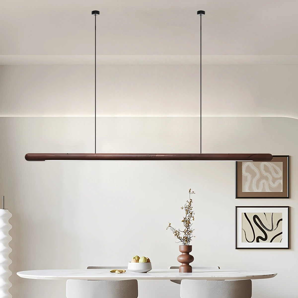 Antizer Svelte Wood Linear Pendant Light for Kitchen
