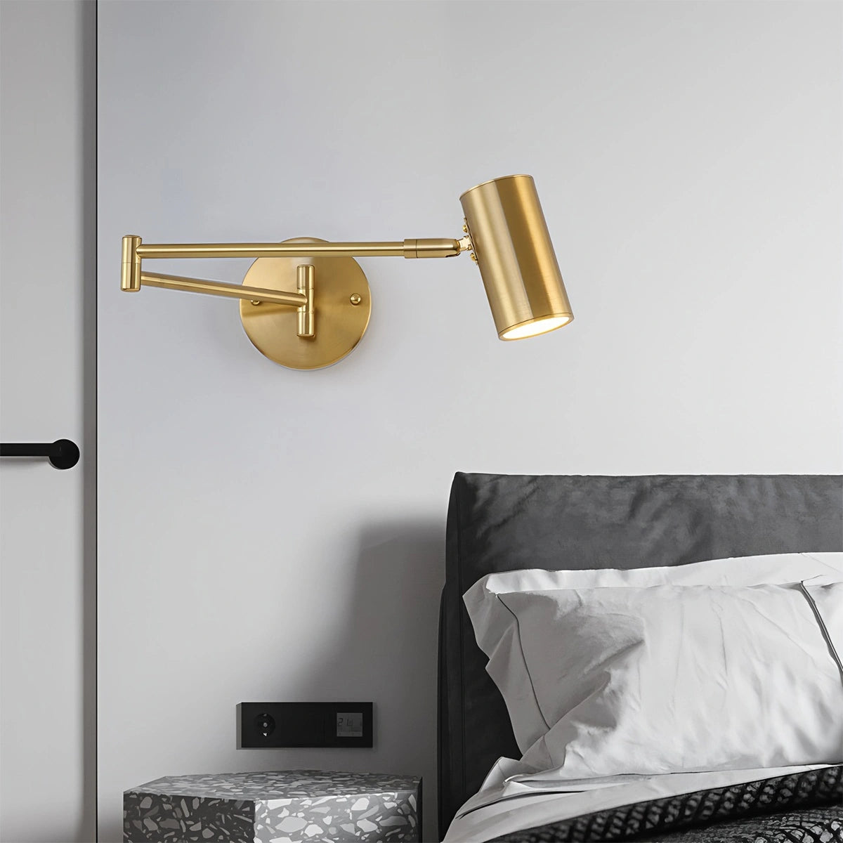 Antizer Swing Arm Wall Sconce for Bedroom