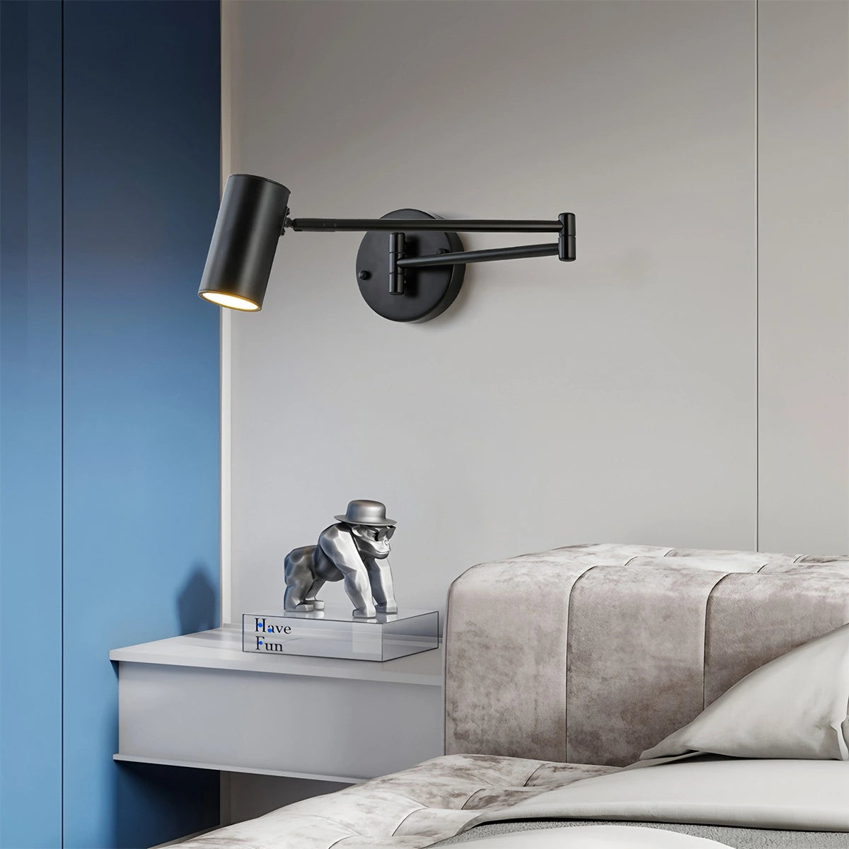 Antizer Swing Arm Wall Sconce for Bedroom