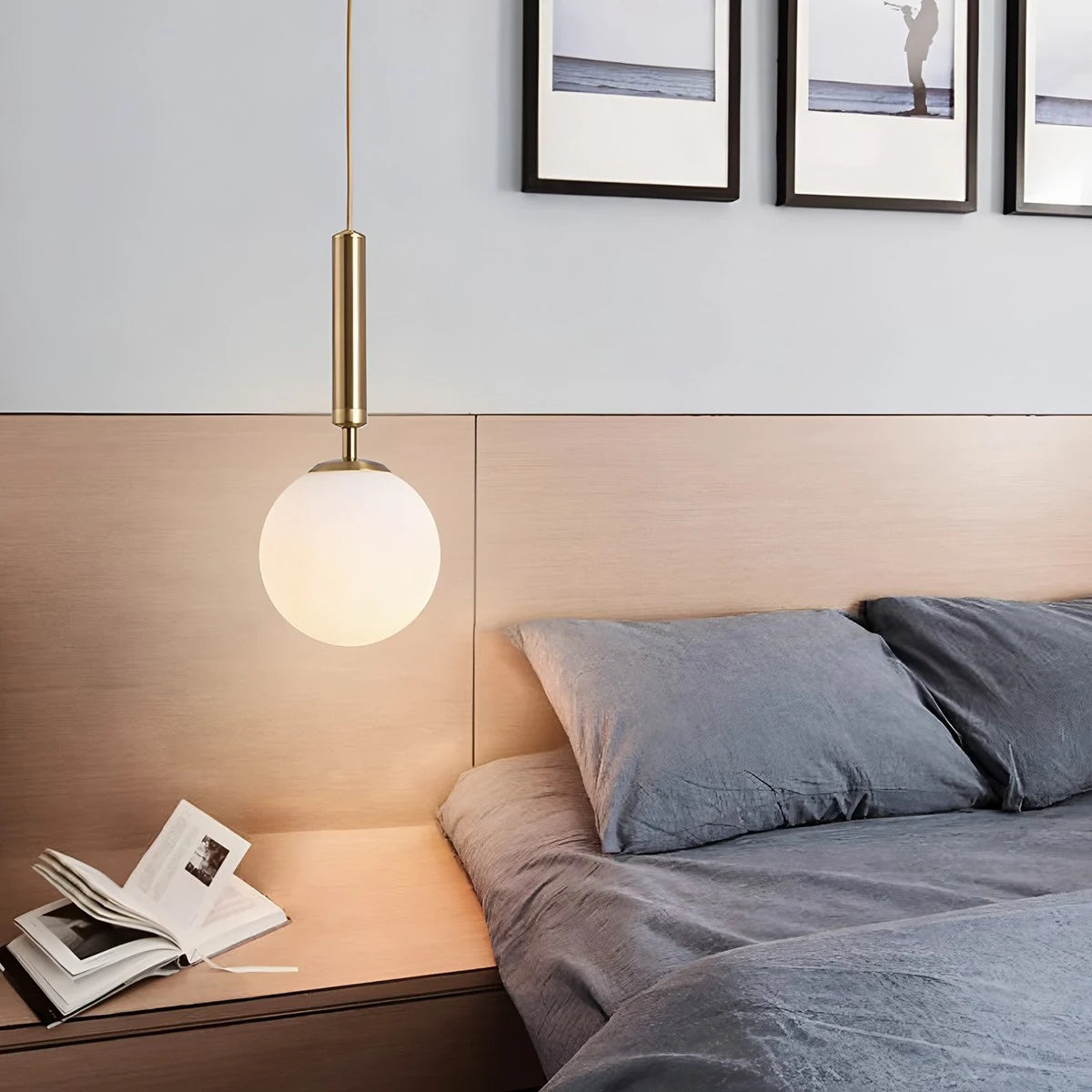 Antizer Temen Globe Glass Pendant Light for Kitchen Island