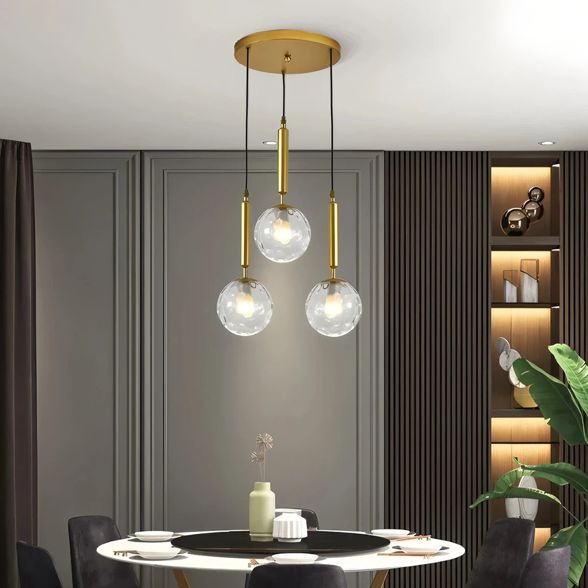 Antizer Temen Globe Glass Pendant Light for Kitchen Island