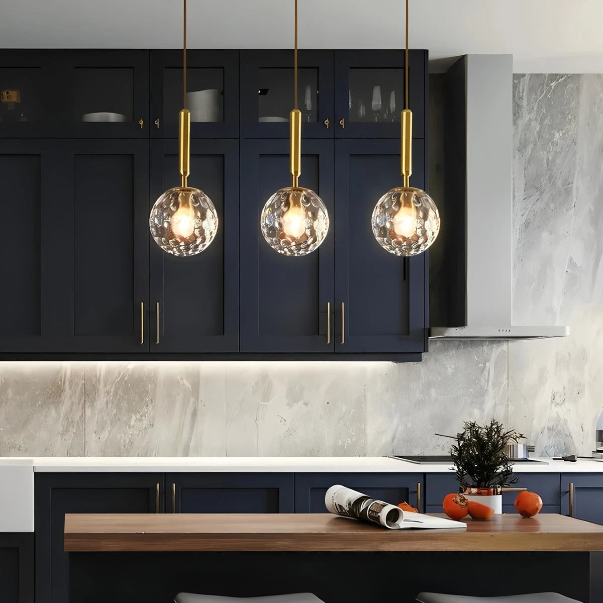 Antizer Temen Globe Glass Pendant Light for Kitchen Island