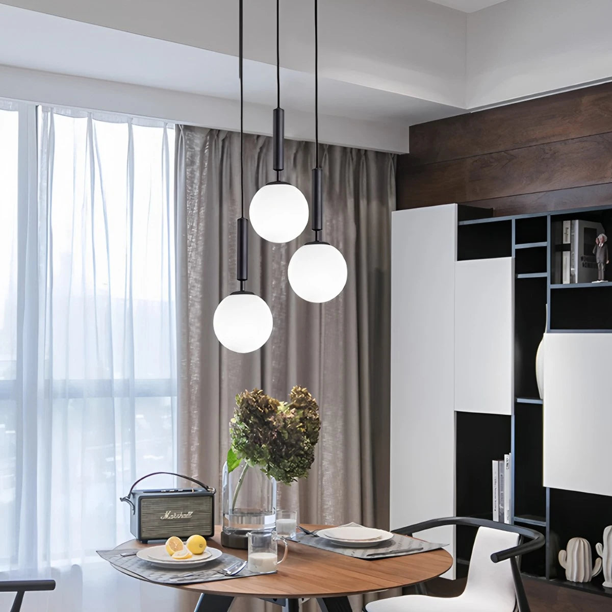 Antizer Temen Globe Glass Pendant Light for Kitchen Island