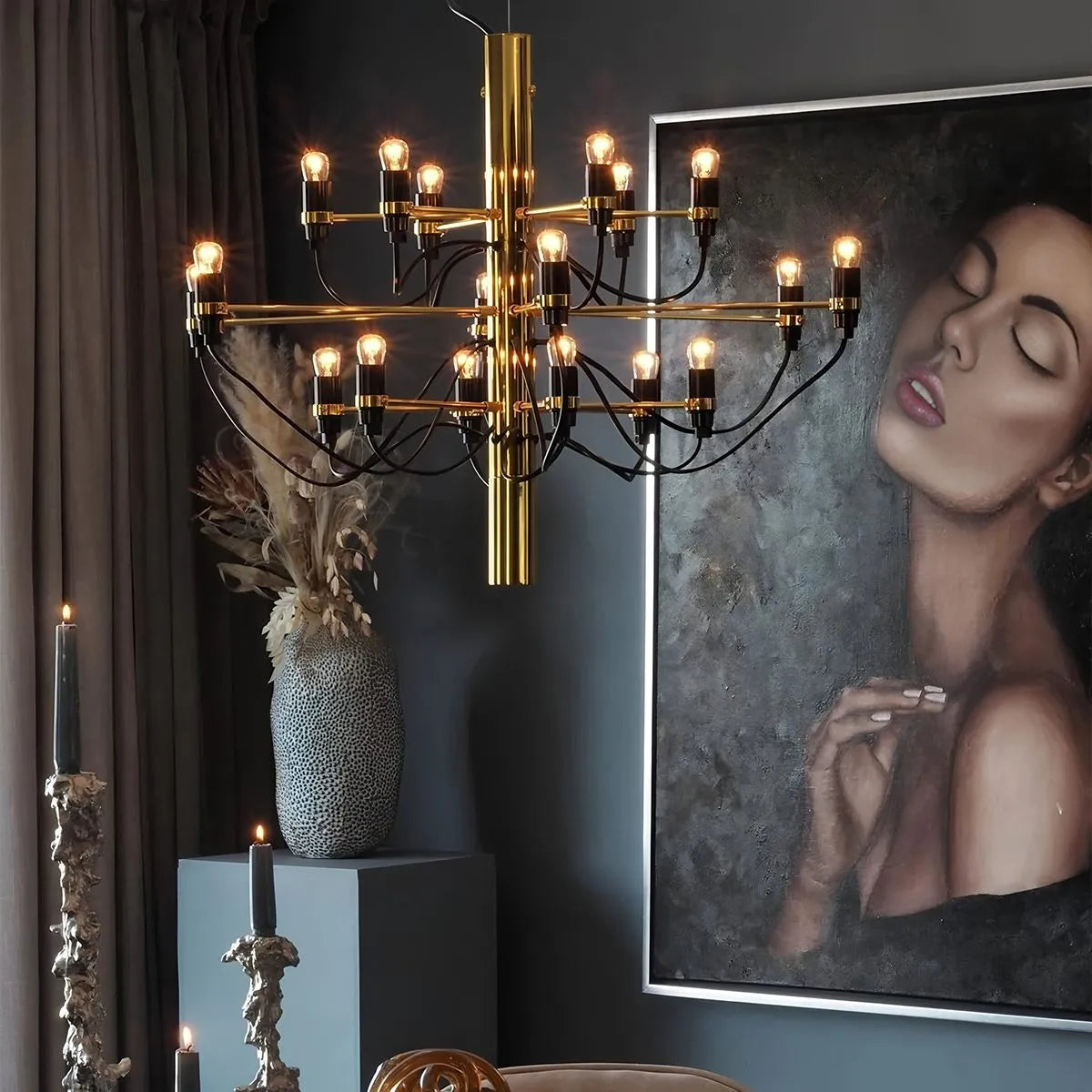 Antizer Tiered Modern Candle Chandelier