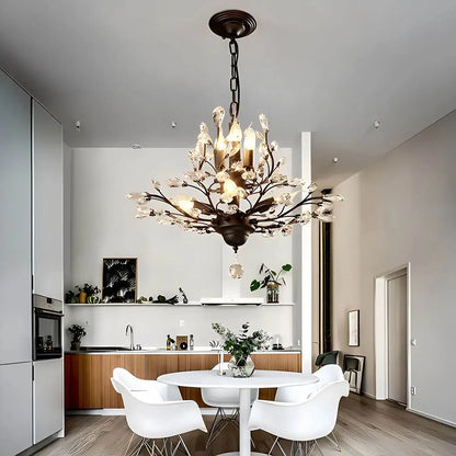 Antizer Tree Branch Crystal Chandelier for Living Room