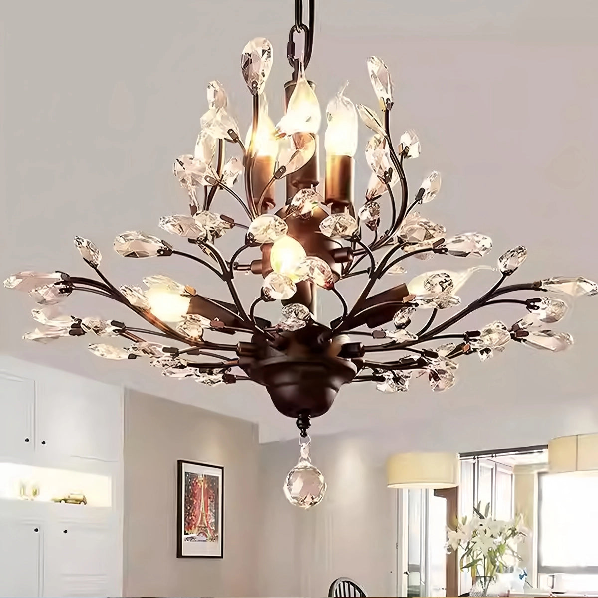 Antizer Tree Branch Crystal Chandelier