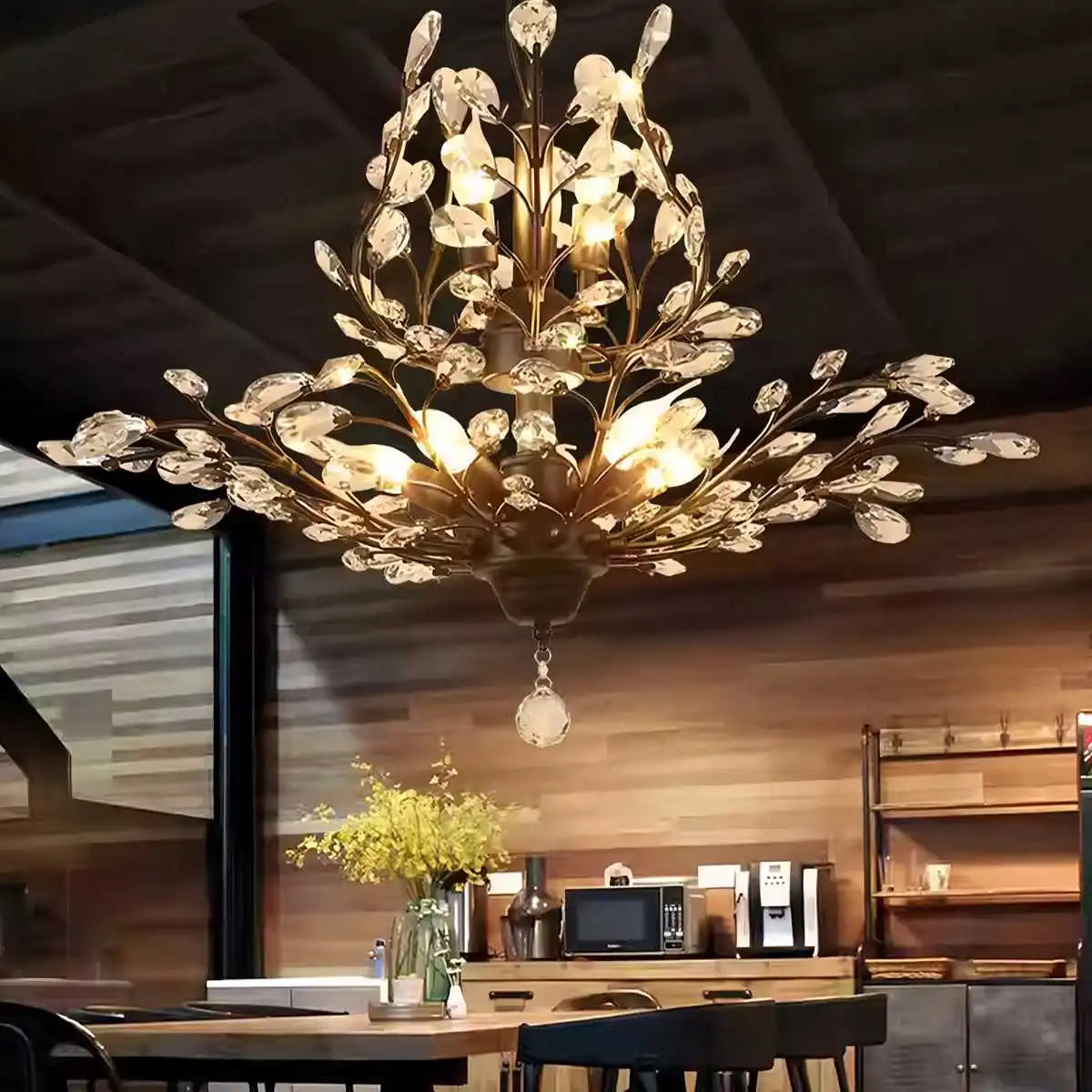 Antizer Tree Branch Crystal Chandelier for Living Room