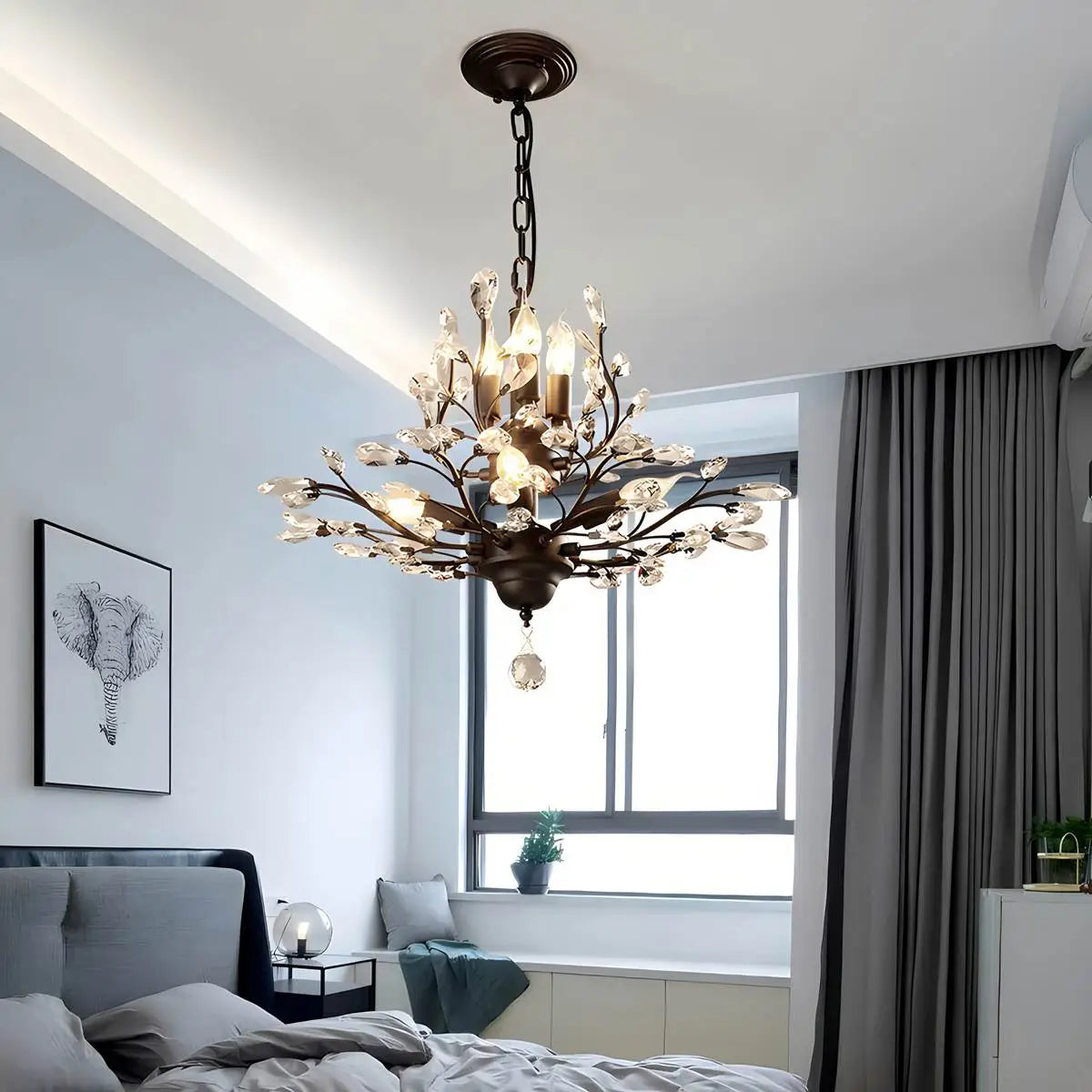 Antizer Tree Branch Crystal Chandelier for Living Room