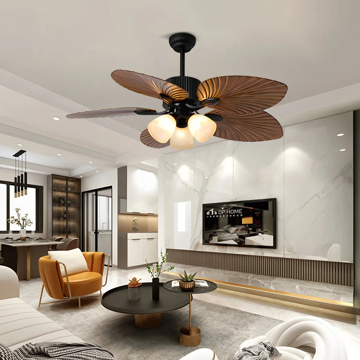 Antizer Tropical Palm Leaves Ceiling Fan with Light