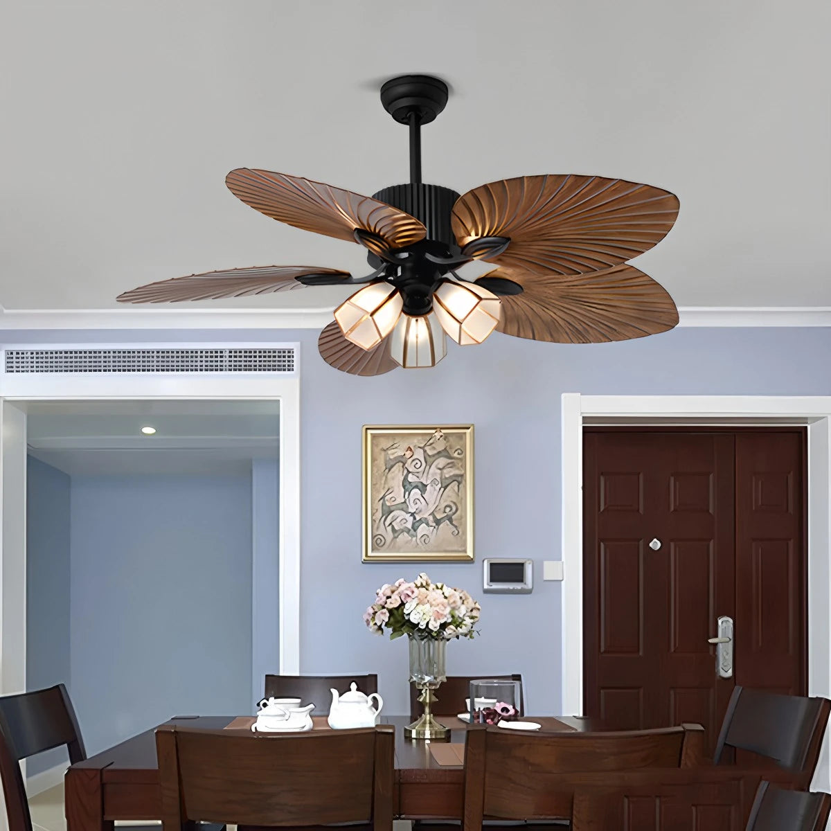 Antizer Tropical Palm Leaves Ceiling Fan with Light