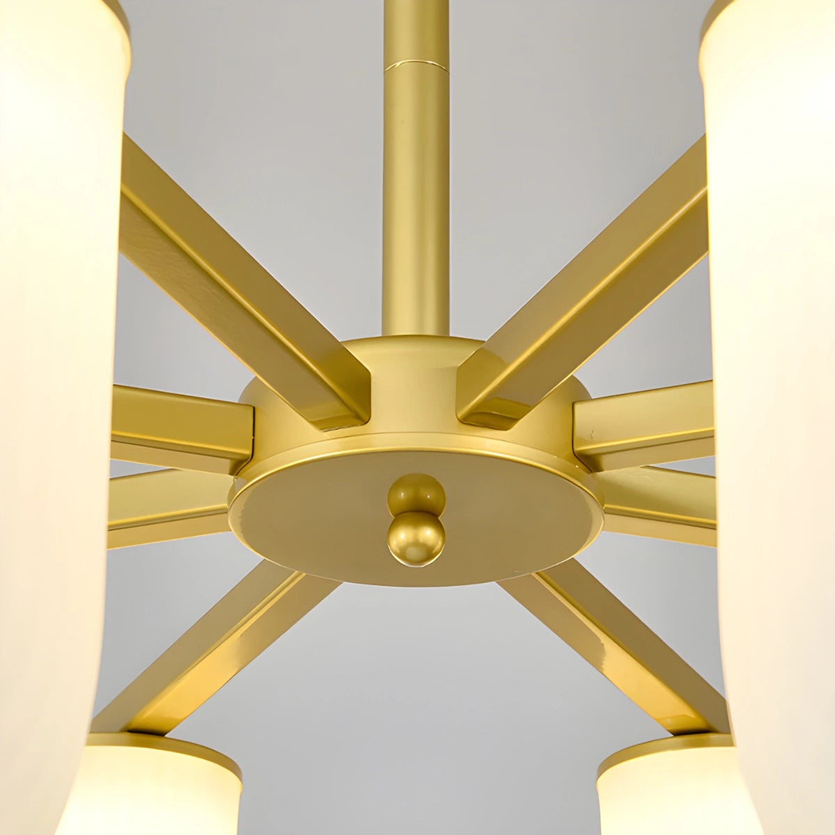 Antizer U-Shaped Milk Glass Chandelier