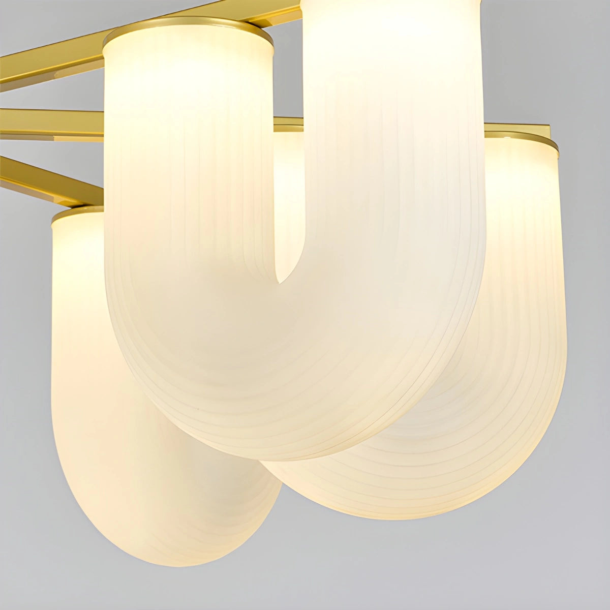 Antizer U-Shaped Milk Glass Chandelier