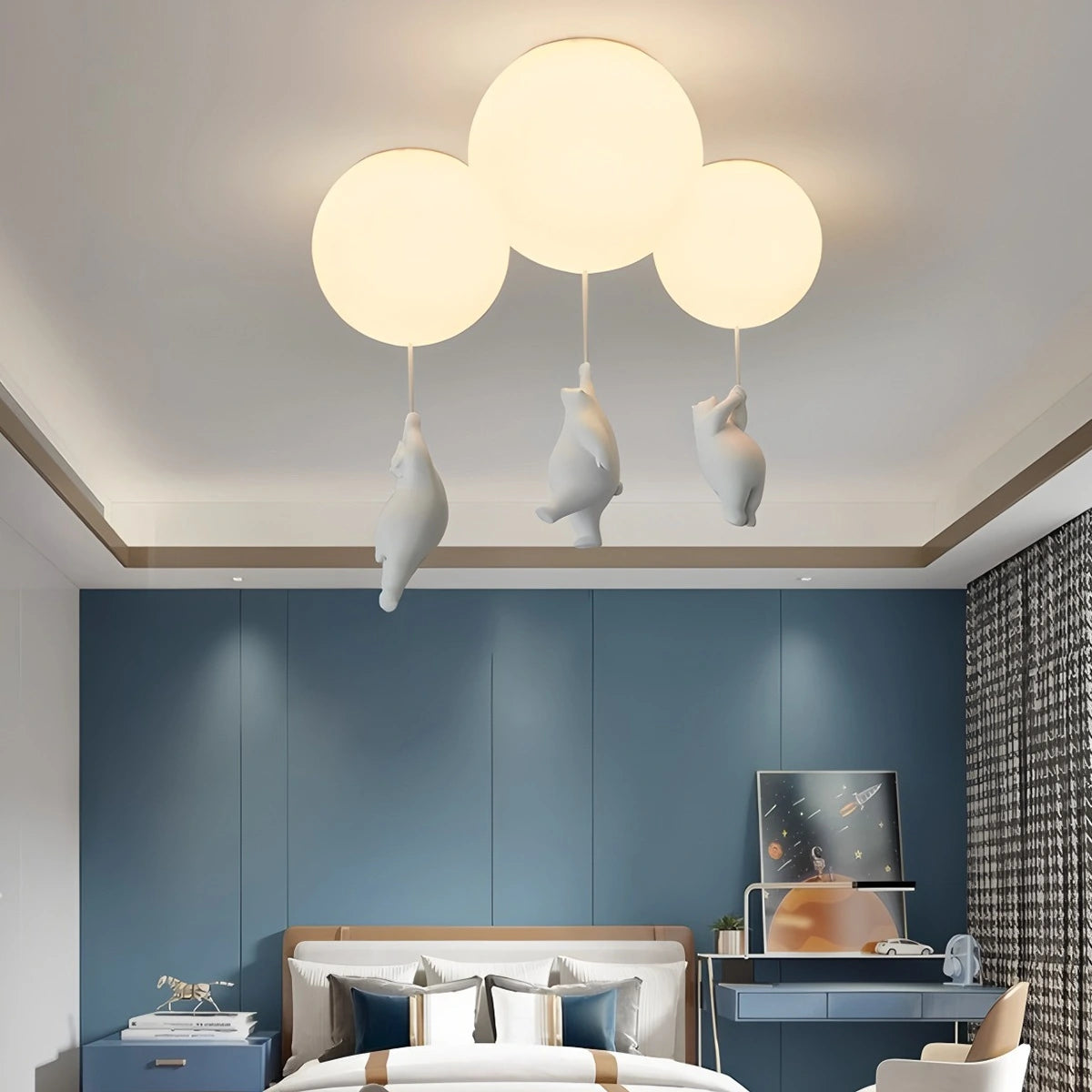 Antizer Modern Cartoon Balloon Bear Ceiling Light