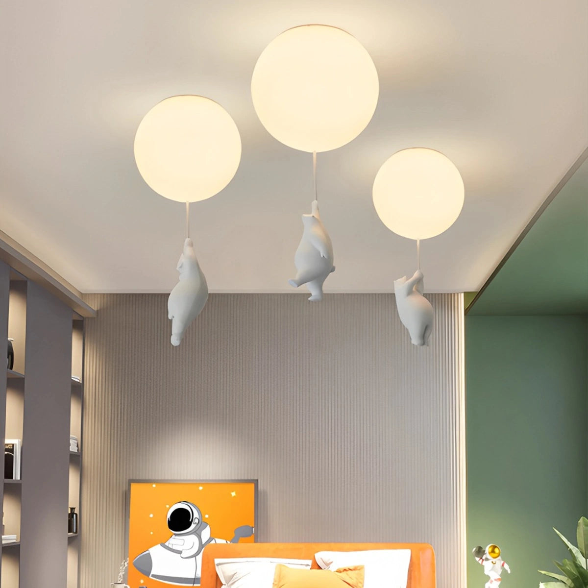 Antizer Modern Cartoon Balloon Bear Ceiling Light