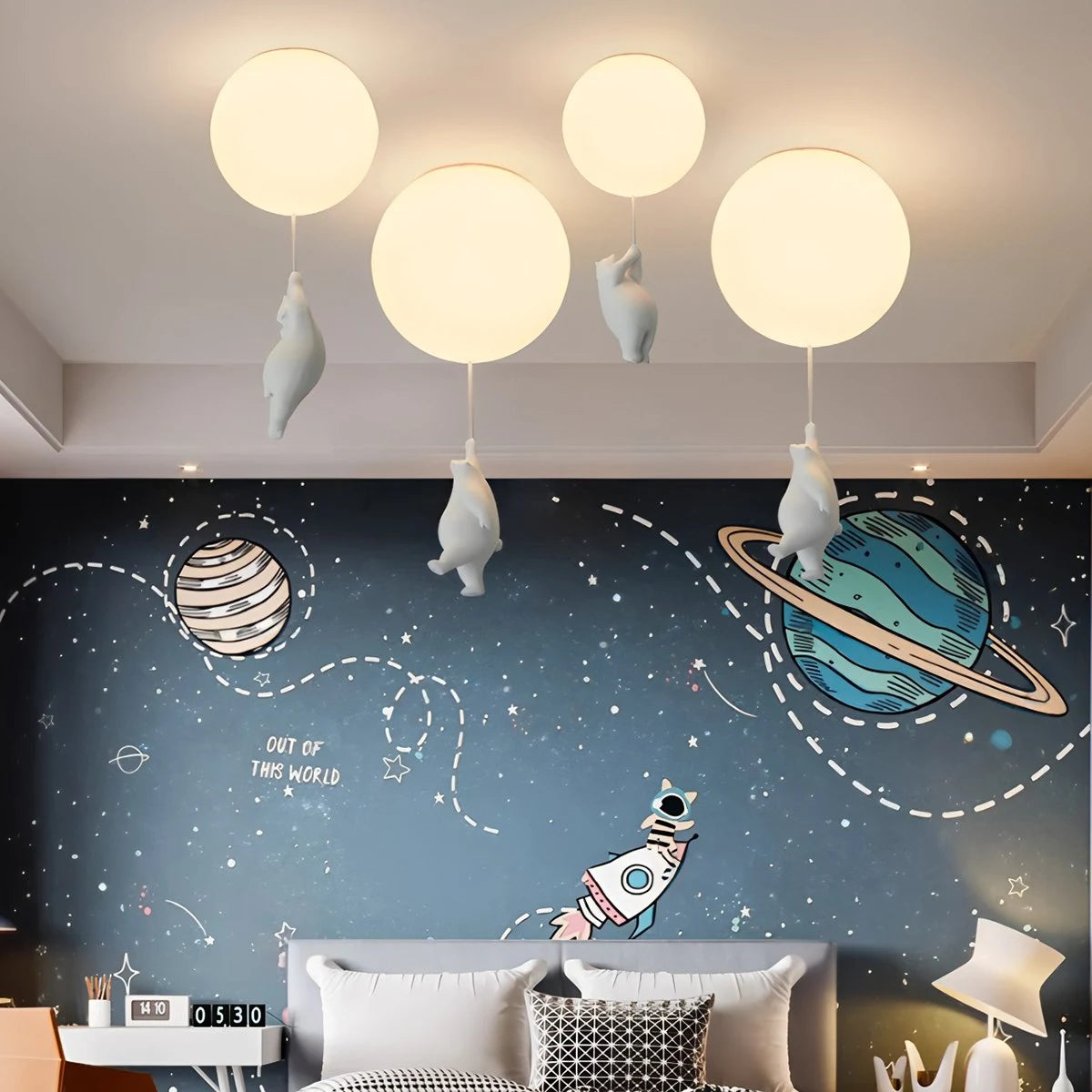 Antizer Modern Cartoon Balloon Bear Ceiling Light
